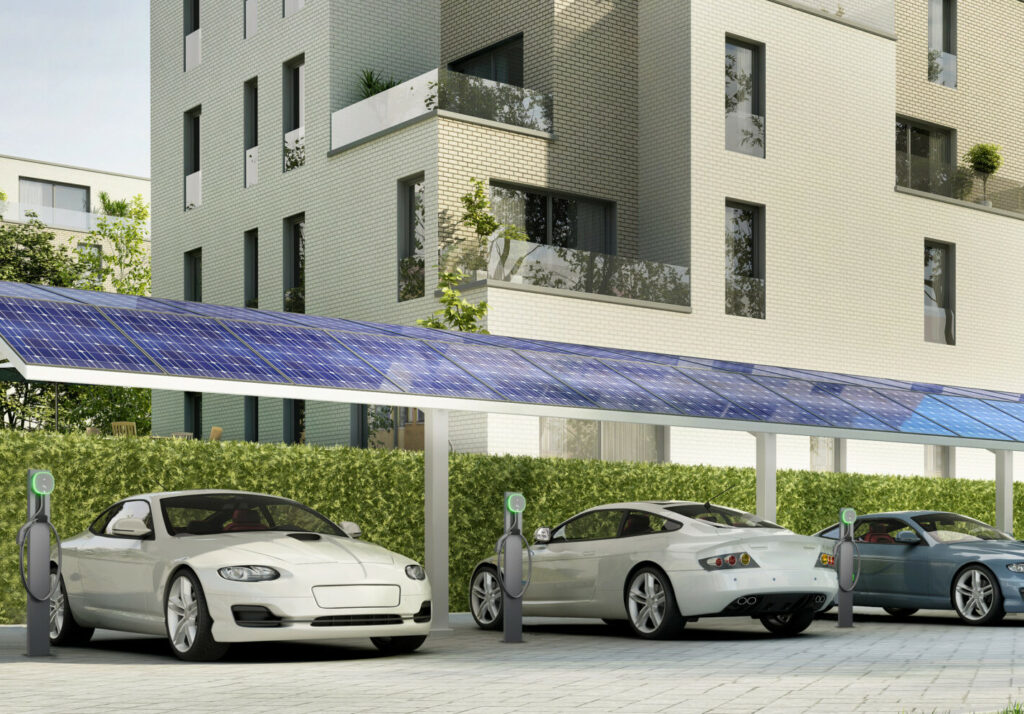 LADEmini Solar-Carport Mehrfamilienhaus